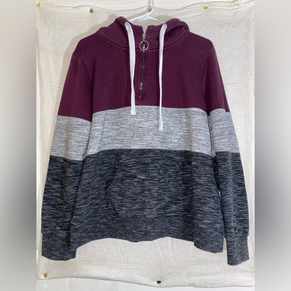 three quarter zip pullover hoodie